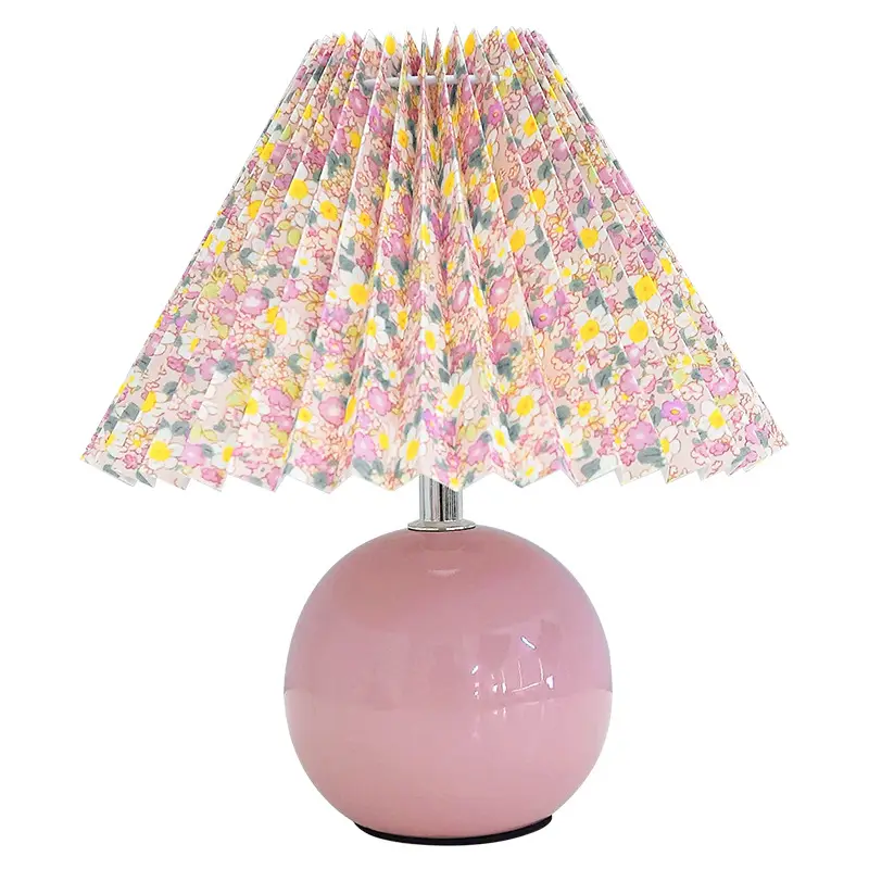 Nordic Pleated Table Lamp Ceramic Fruit Design 27cm