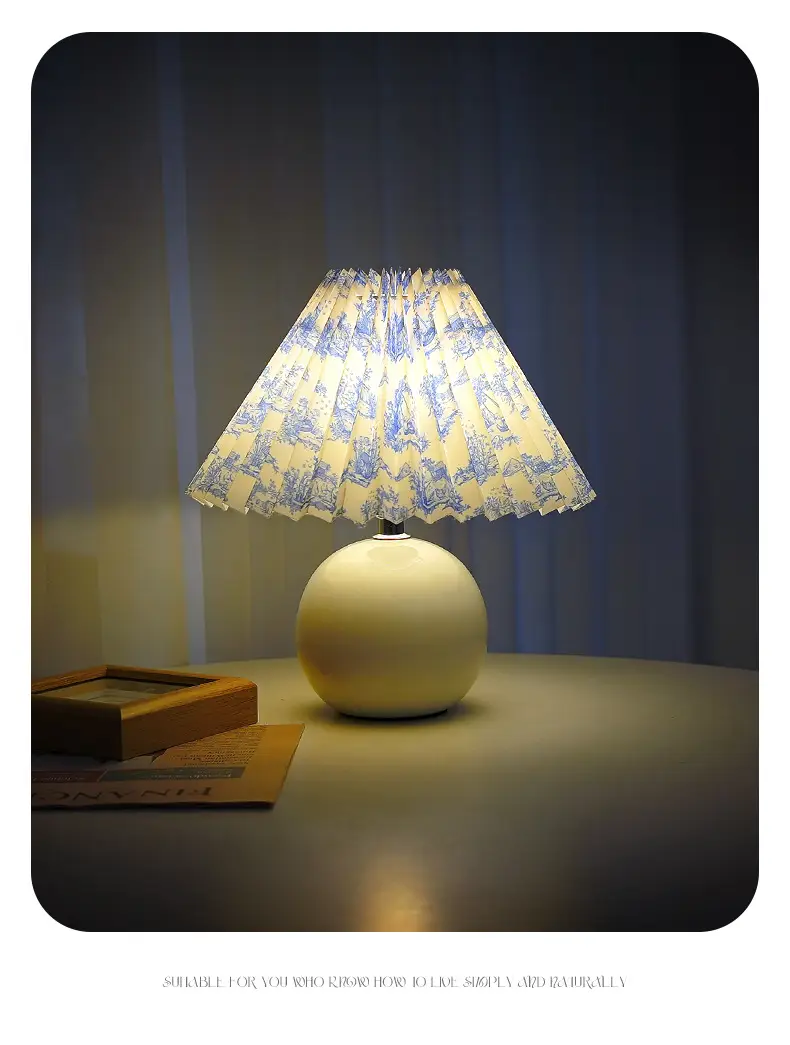 Nordic Pleated Table Lamp Ceramic Fruit Design 27cm — feature 12