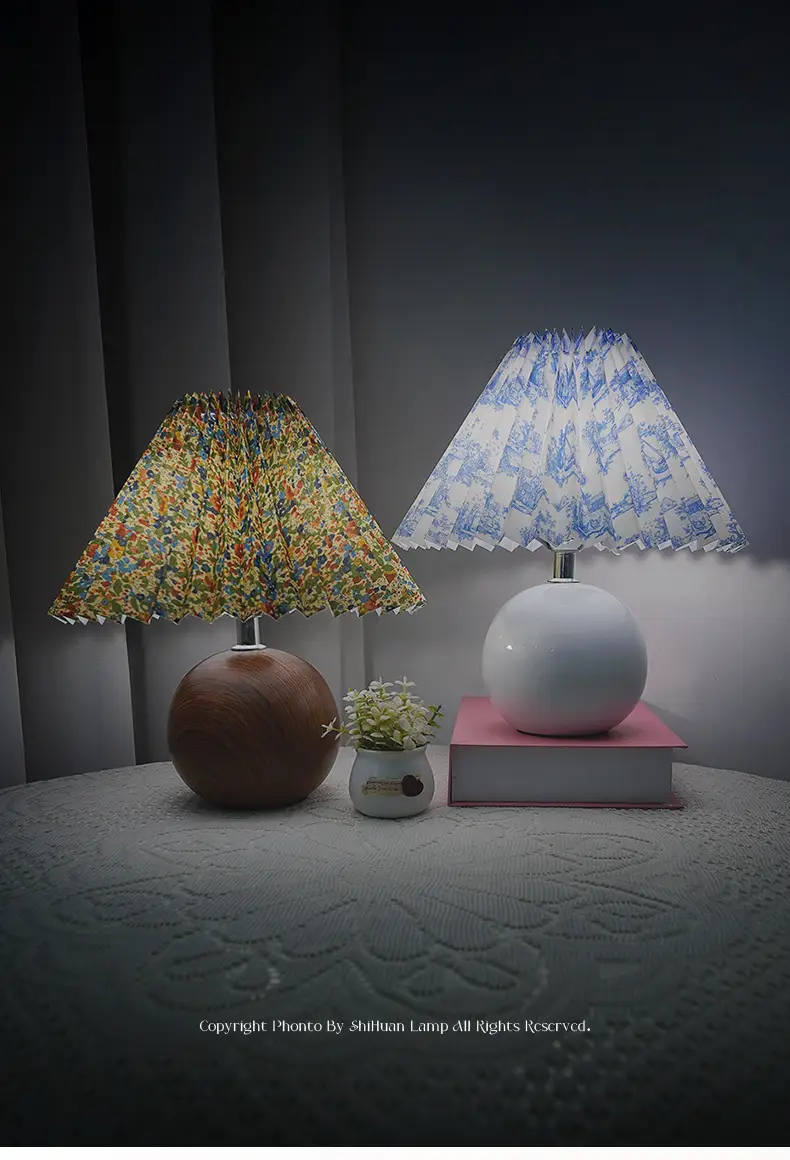 Nordic Pleated Table Lamp Ceramic Fruit Design 27cm — feature 6