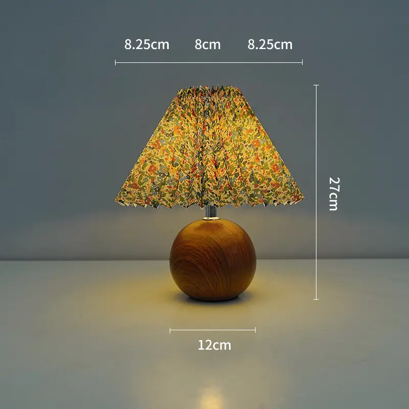 Nordic Pleated Table Lamp Ceramic Fruit Design 27cm