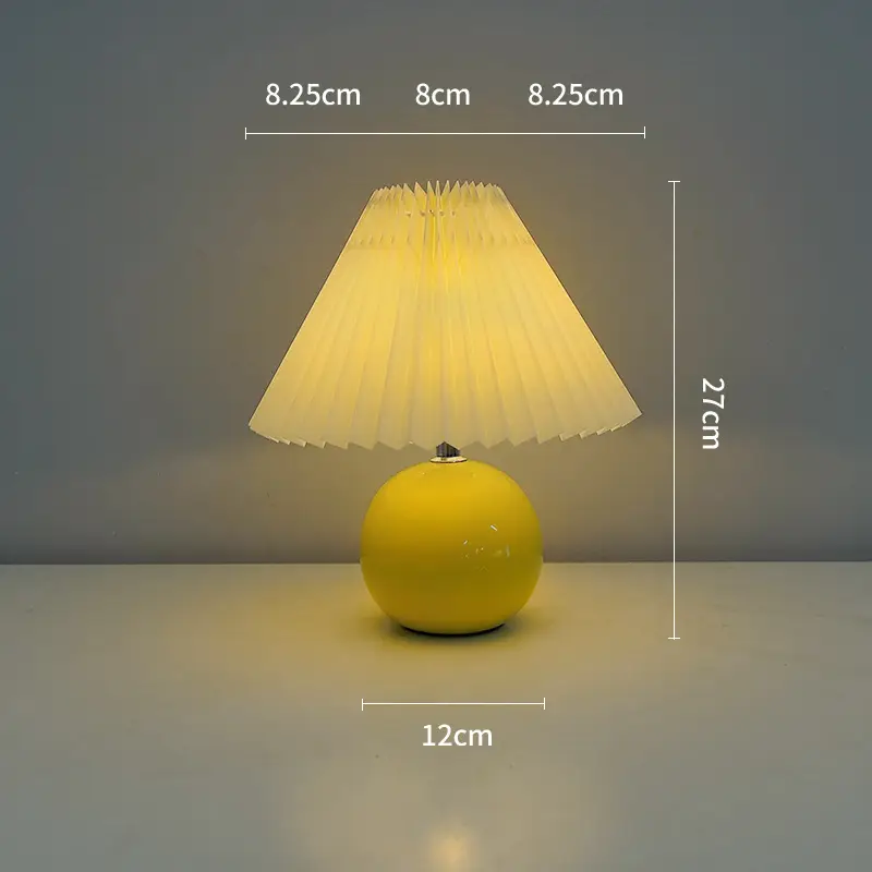 Nordic Pleated Table Lamp Ceramic Fruit Design 27cm