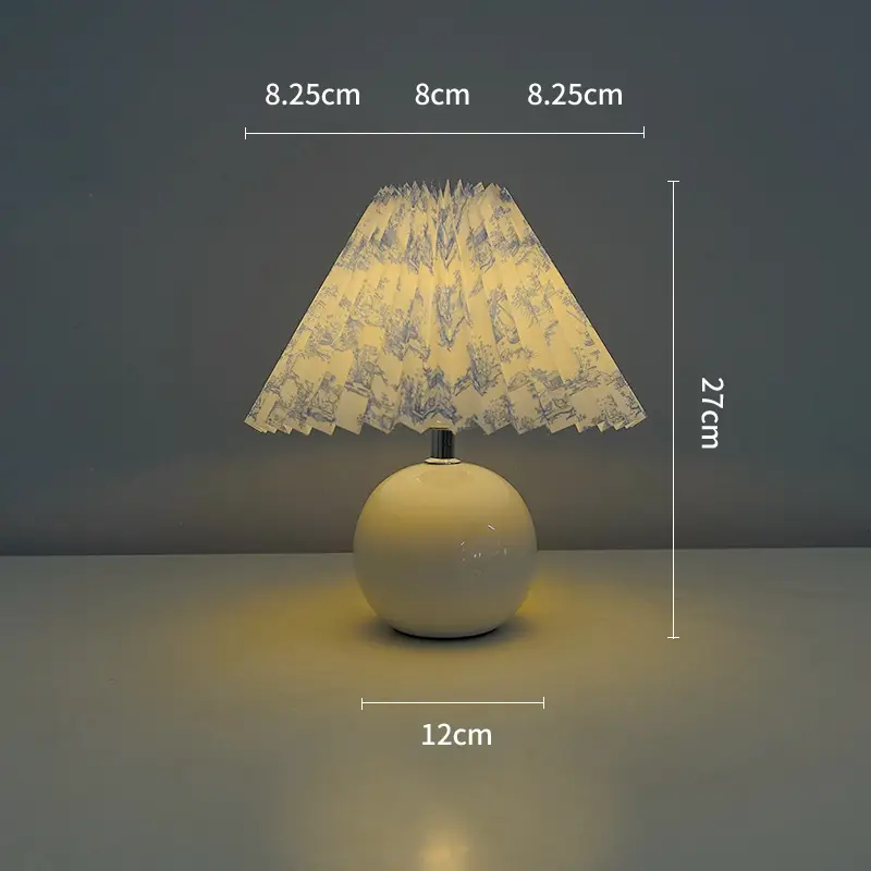 Nordic Pleated Table Lamp Ceramic Fruit Design 27cm