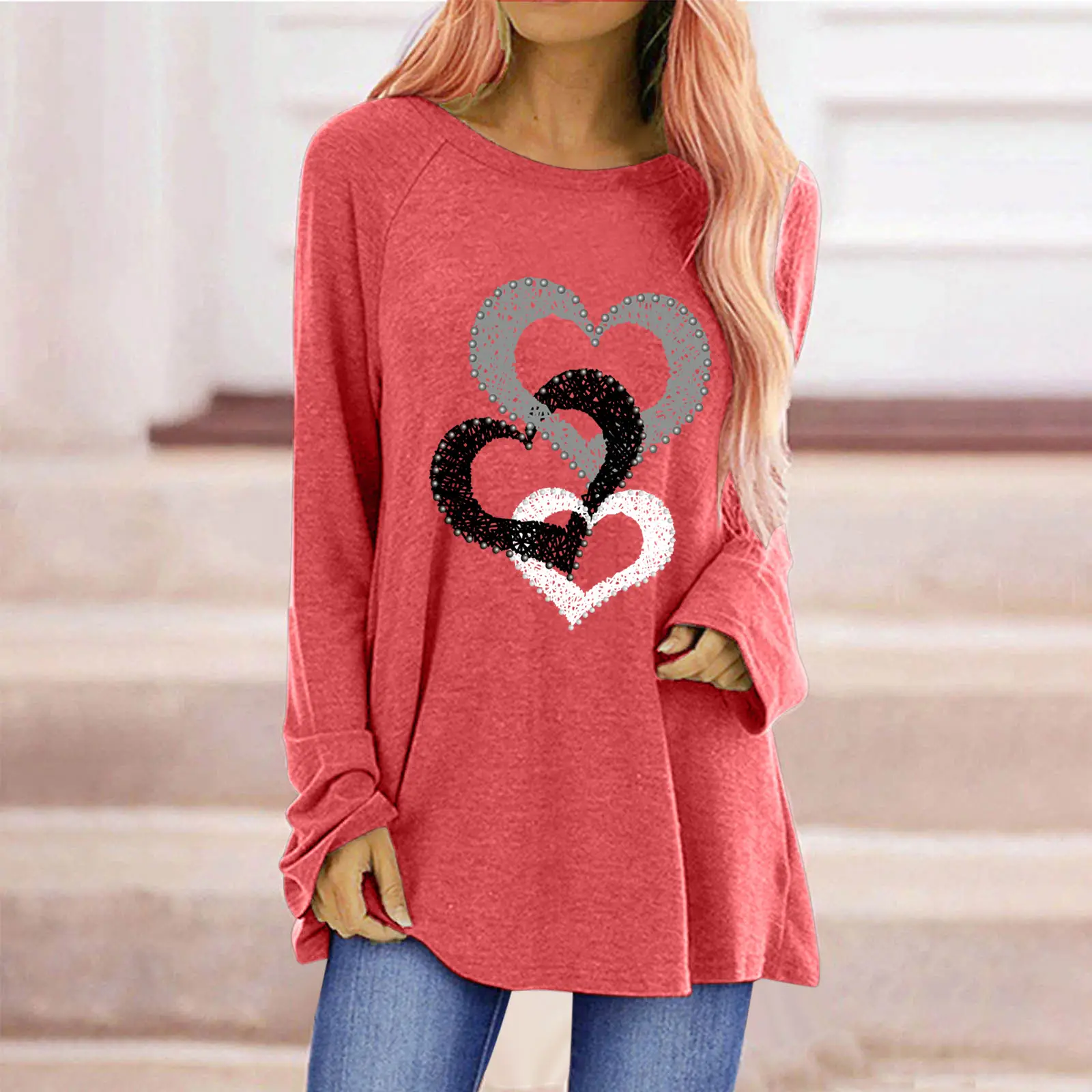 2025 Love Print Long Sleeve T-Shirt Women - Image 9