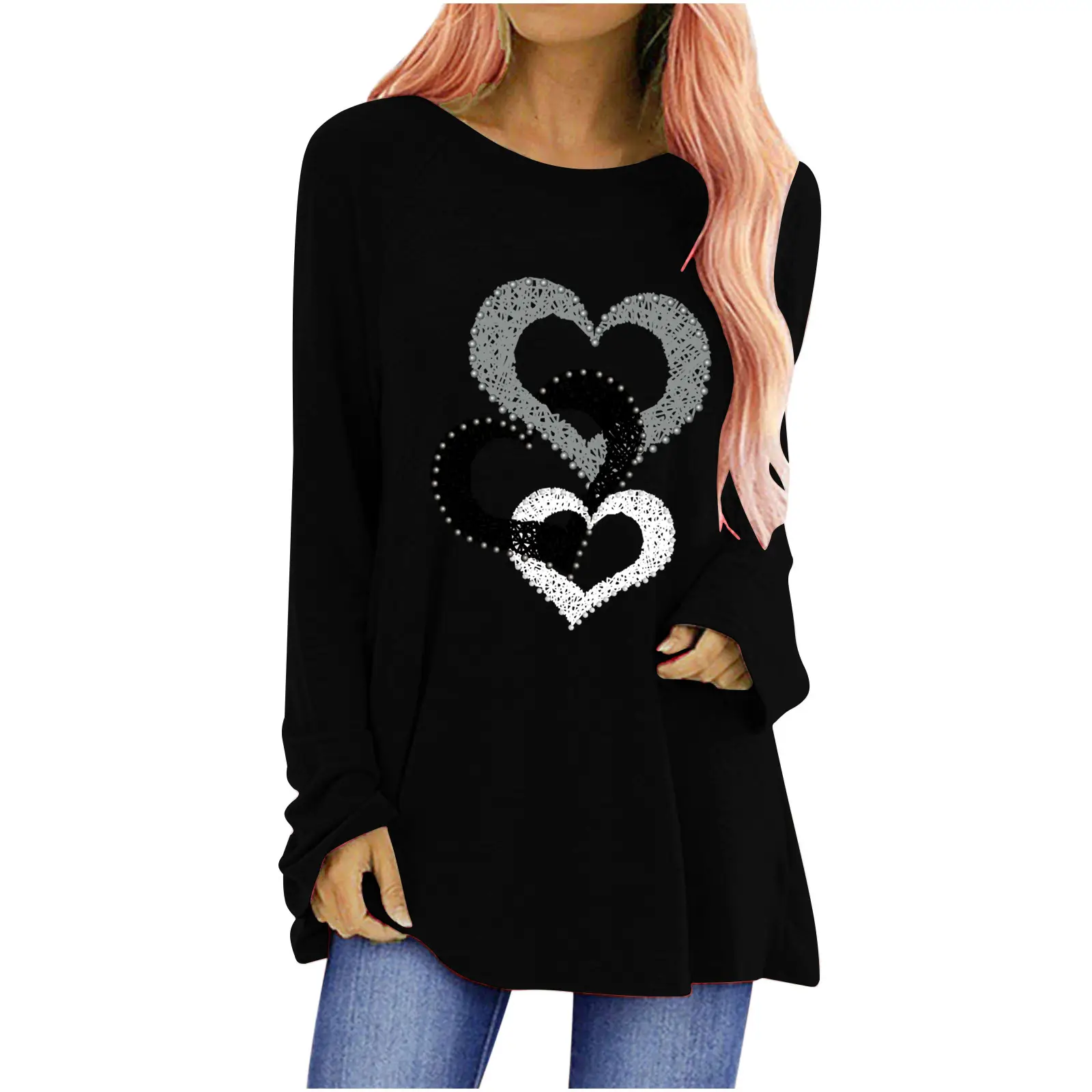 2025 Love Print Long Sleeve T-Shirt Women - Image 12