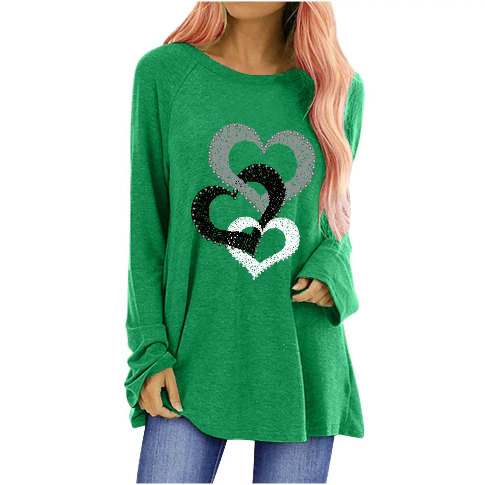 2025 Love Print Long Sleeve T-Shirt Women - Image 2