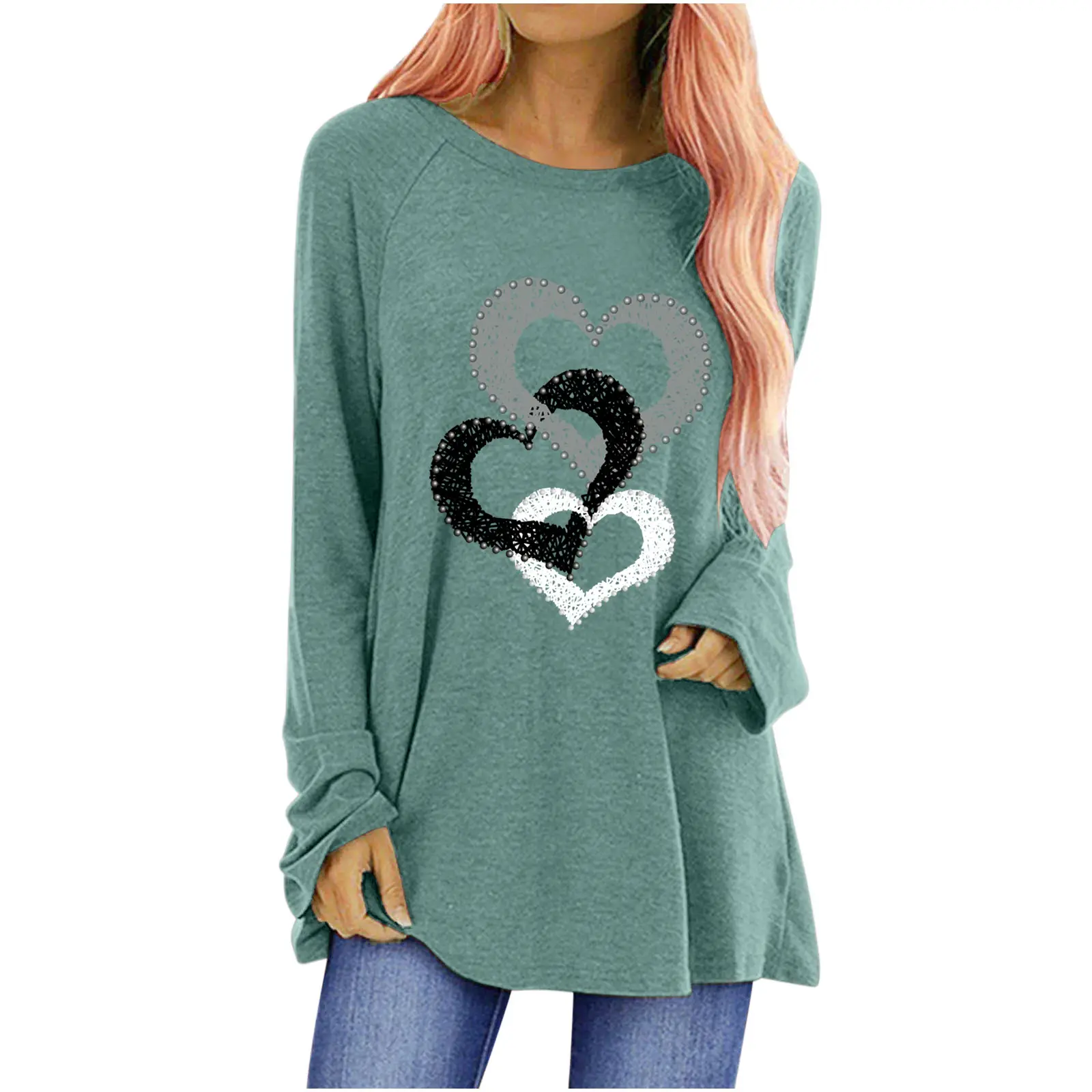2025 Love Print Long Sleeve T-Shirt Women - Image 4