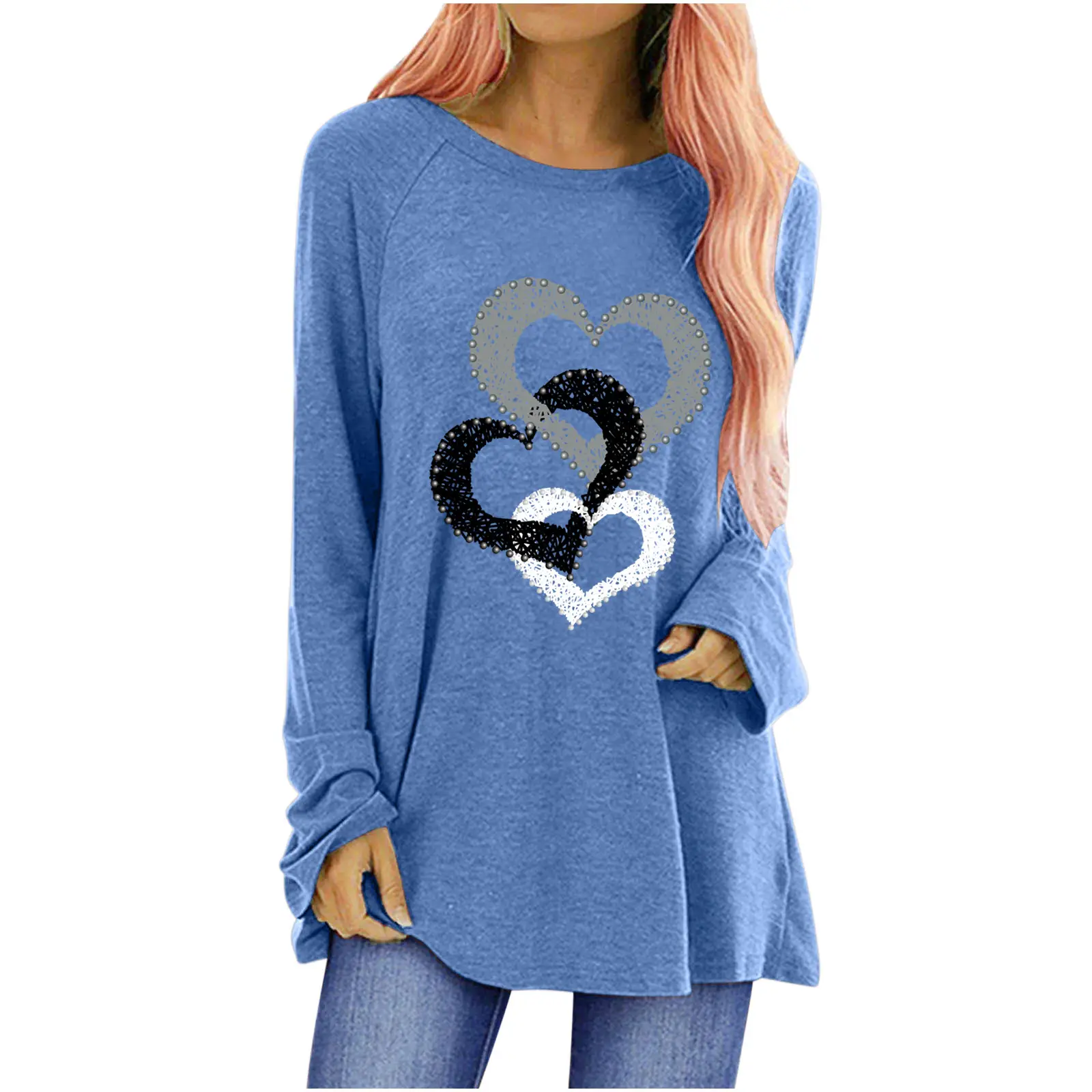 2025 Love Print Long Sleeve T-Shirt Women - Image 7
