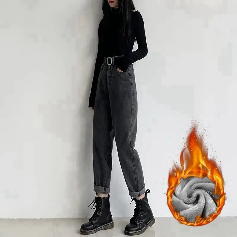 Women Fleece Lined Slim Jeans Autumn Winter 2020 - Image 5