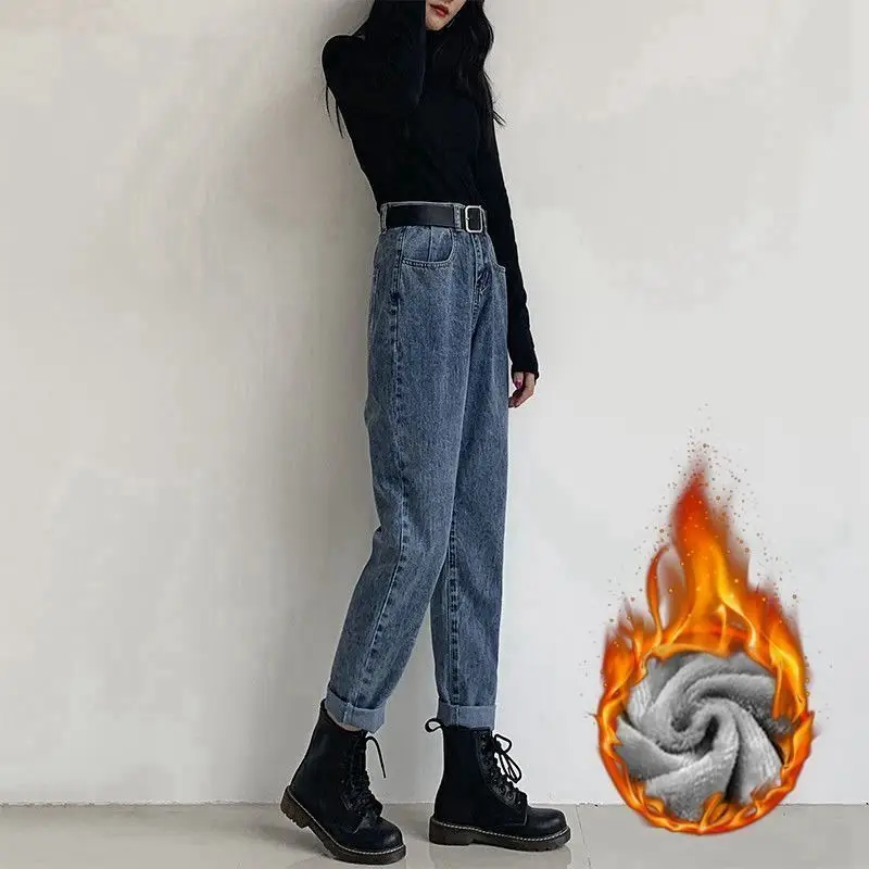 Women Fleece Lined Slim Jeans Autumn Winter 2020 - Image 6