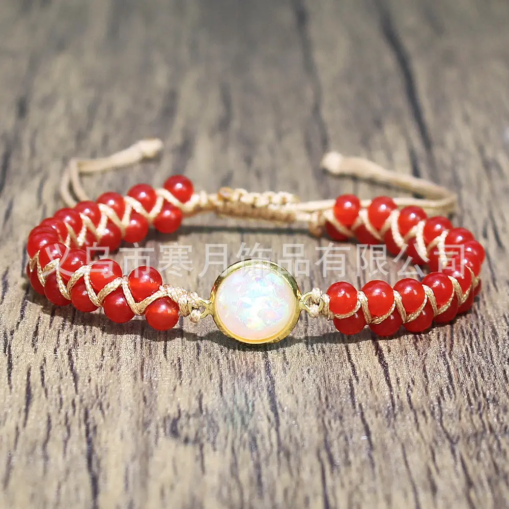 Adjustable Purple Opal Ethnic Bracelet for Women - Image 4
