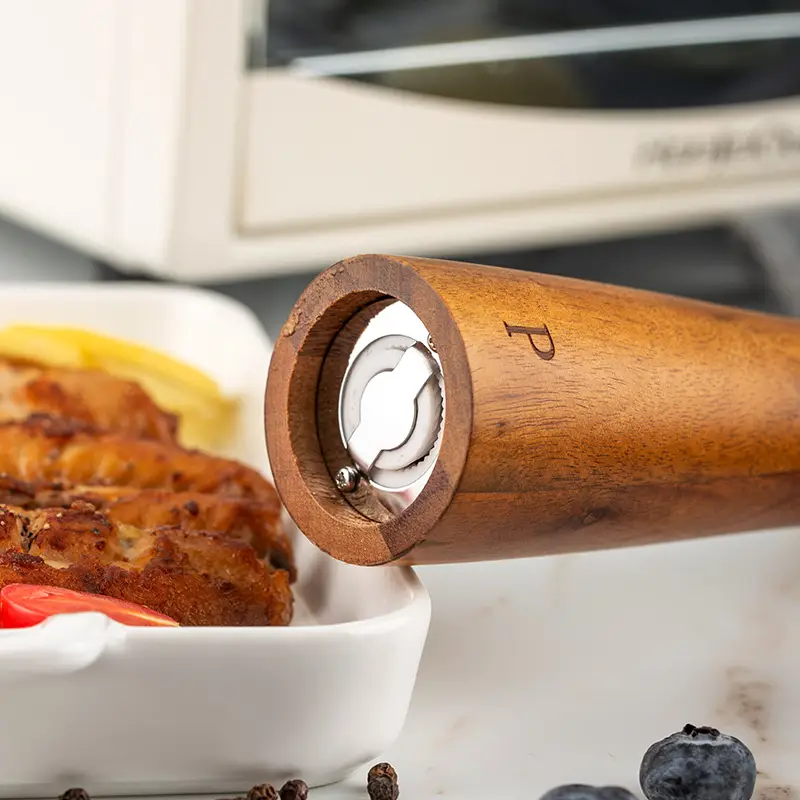 Acacia Wood Manual Pepper Mill for Kitchen Use - Image 6