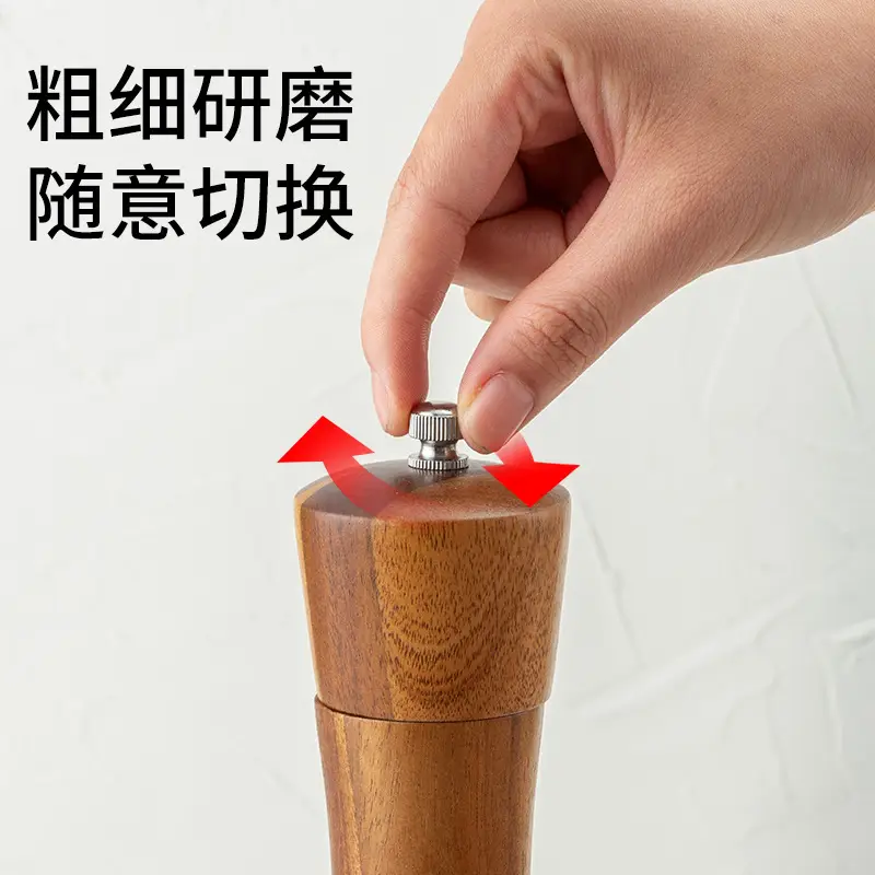 Acacia Wood Manual Pepper Mill for Kitchen Use - Image 7