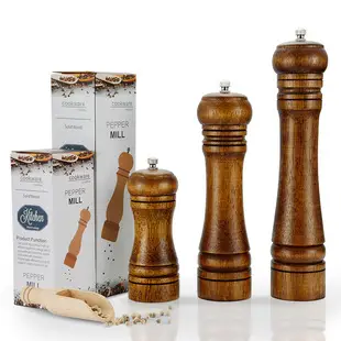 Acacia Wood Manual Pepper Mill for Kitchen Use — feature 13