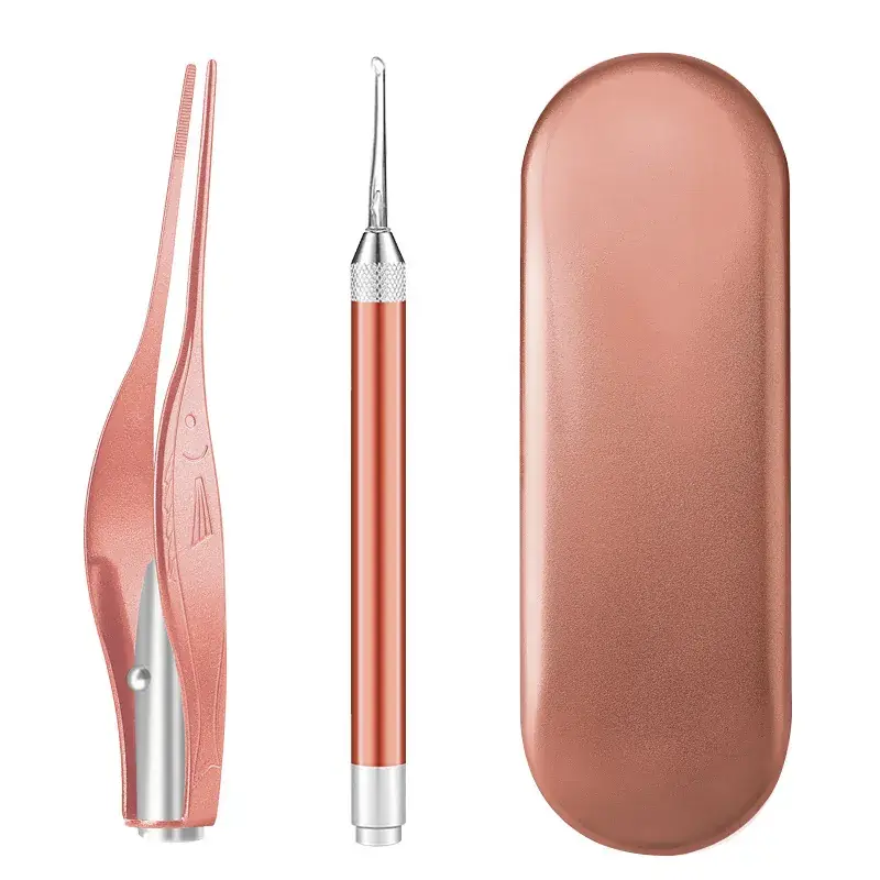 Rose Gold Luminous Ear Spoon Set with Tweezers - Image 14