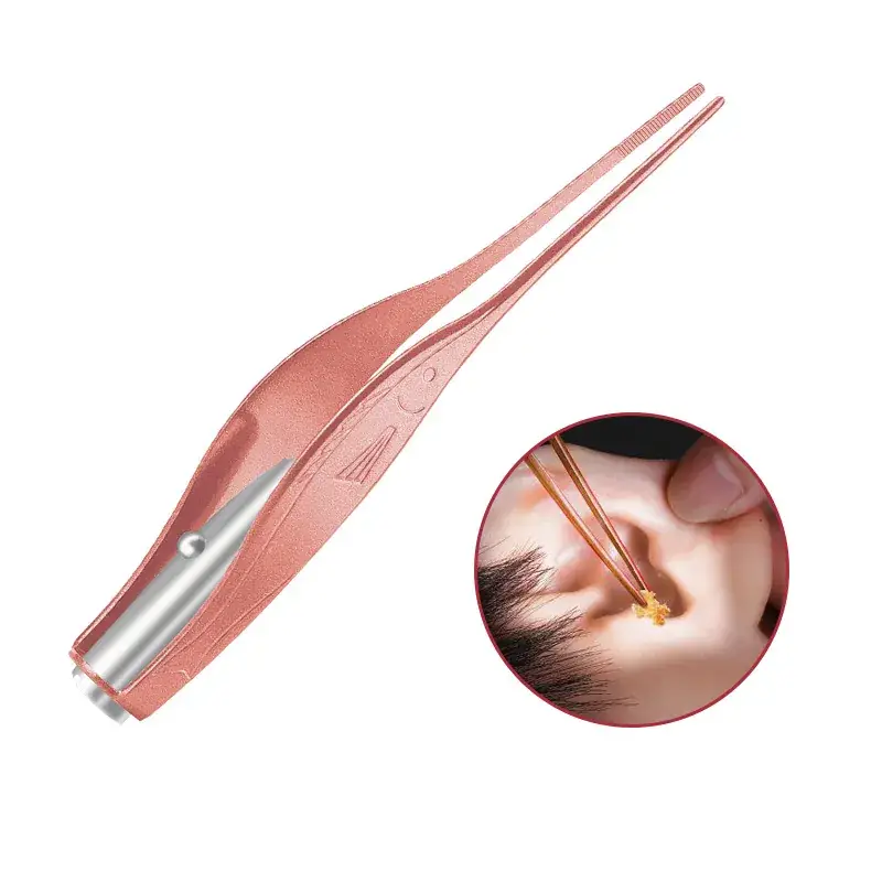 Rose Gold Luminous Ear Spoon Set with Tweezers - Image 7