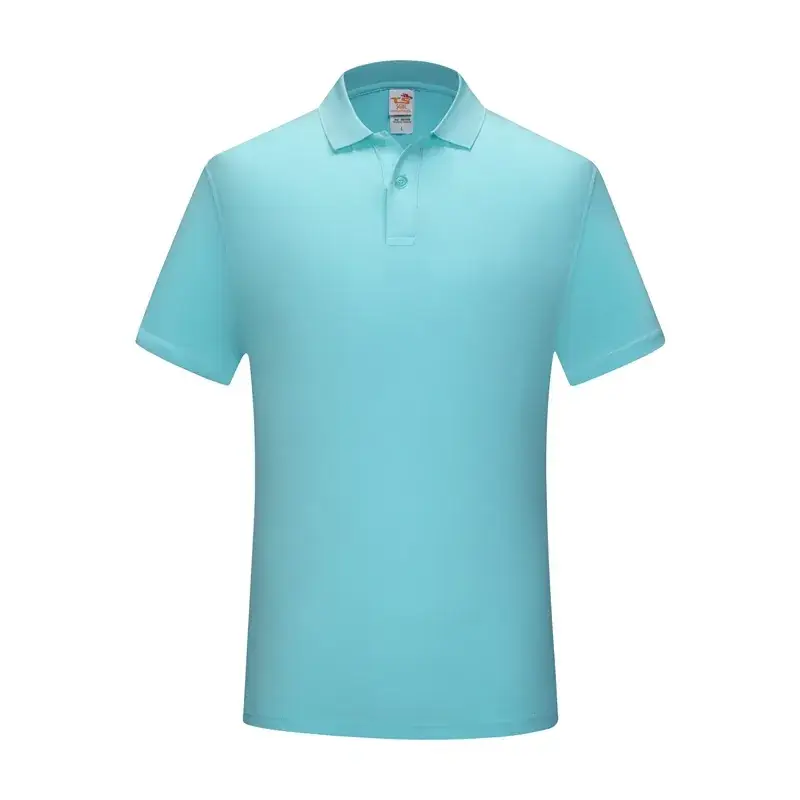 Men's Light Blue Moisture Wicking Polo Shirt - Image 10