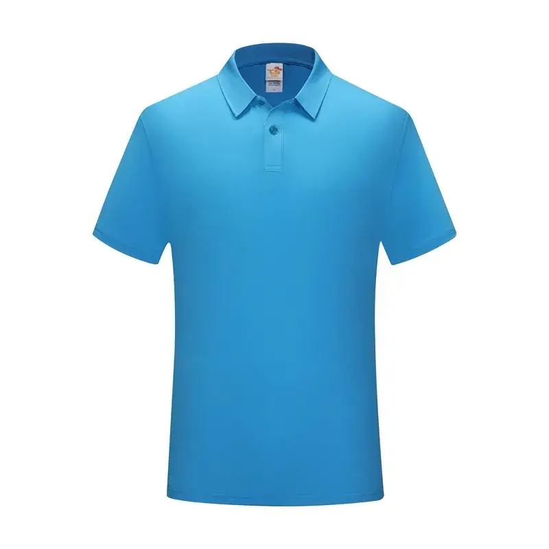 Men's Light Blue Moisture Wicking Polo Shirt - Image 8