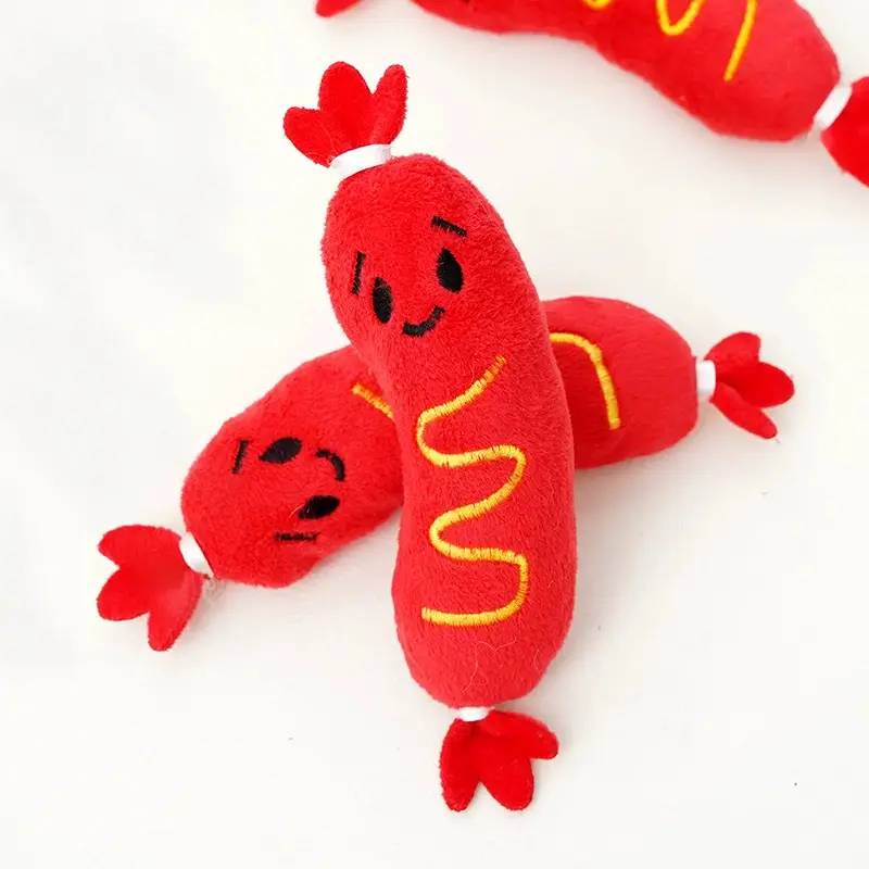 Plush Dog French Bulldog Bite Resistant Ball Rope Sound Toy Fruit Cartoon Animal Cat Cat Pet Supplies