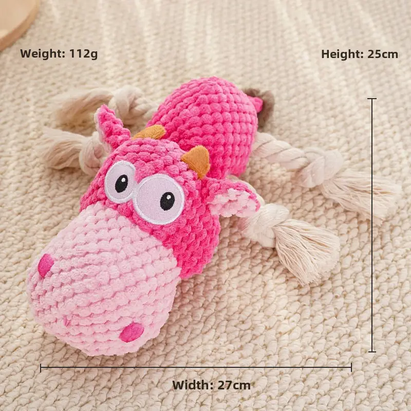 Plush Dog French Bulldog Bite Resistant Ball Rope Sound Toy Fruit Cartoon Animal Cat Cat Pet Supplies