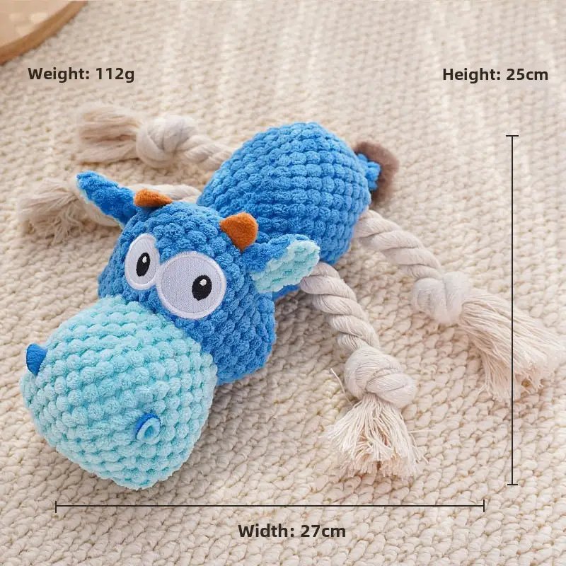 Plush Dog French Bulldog Bite Resistant Ball Rope Sound Toy Fruit Cartoon Animal Cat Cat Pet Supplies