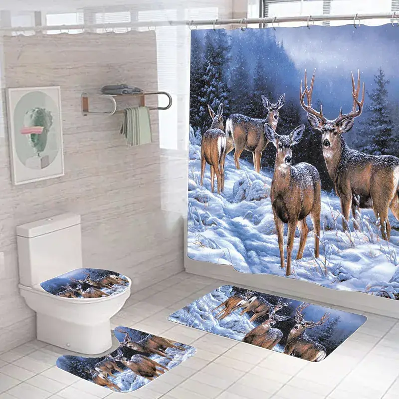 Santa Claus Digital Printed Bathroom Set - Image 29