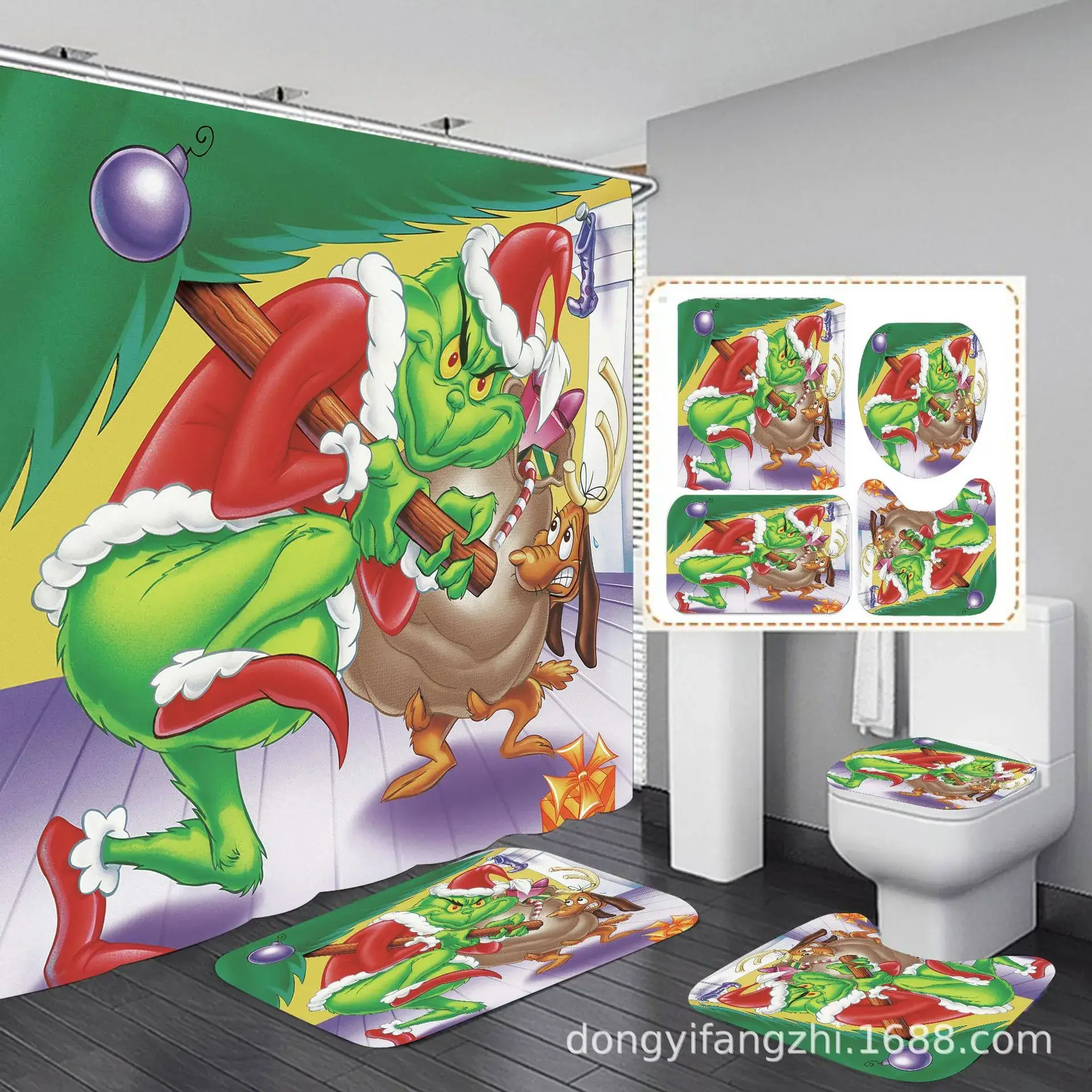 Santa Claus Digital Printed Bathroom Set - Image 10