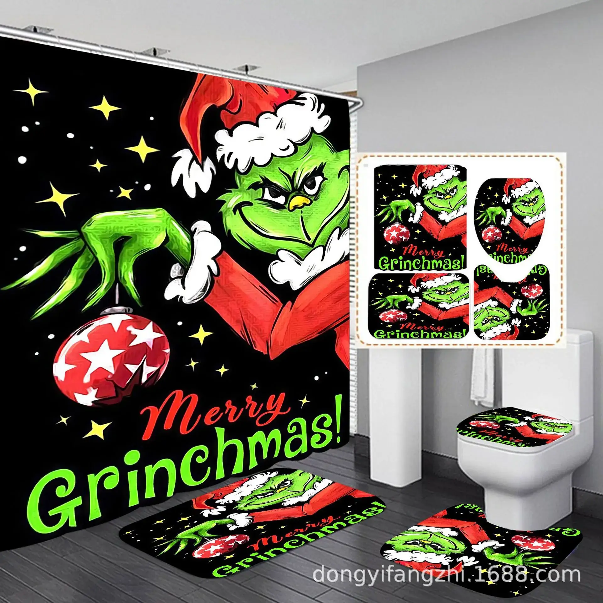 Santa Claus Digital Printed Bathroom Set - Image 11