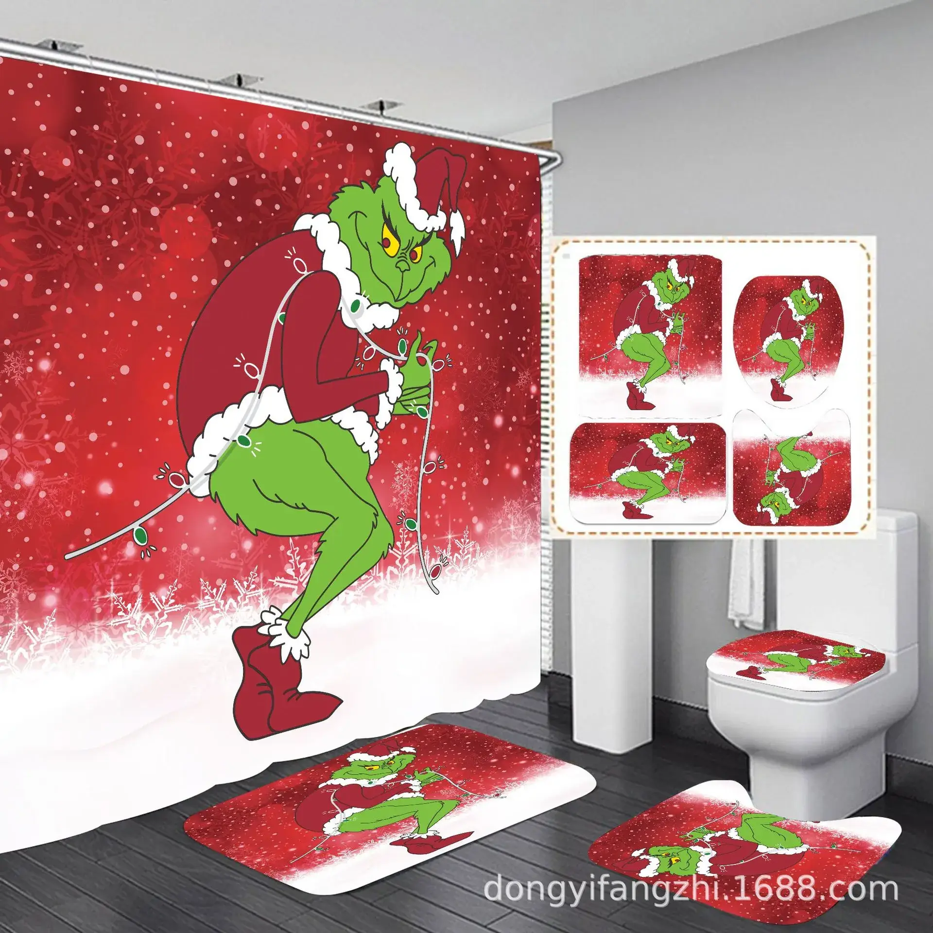 Santa Claus Digital Printed Bathroom Set - Image 13