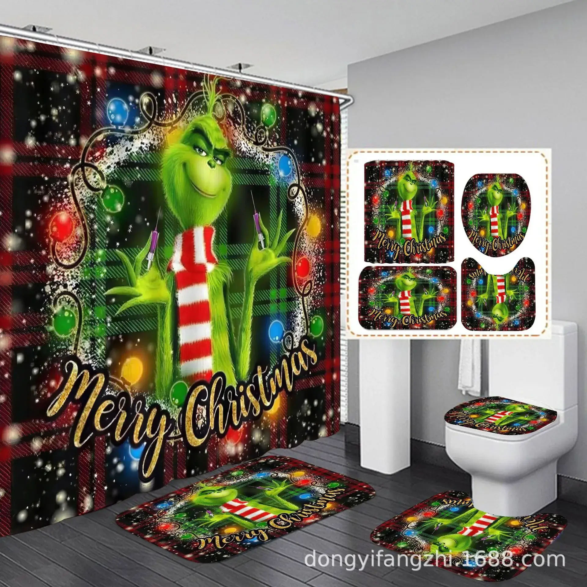 Santa Claus Digital Printed Bathroom Set - Image 19