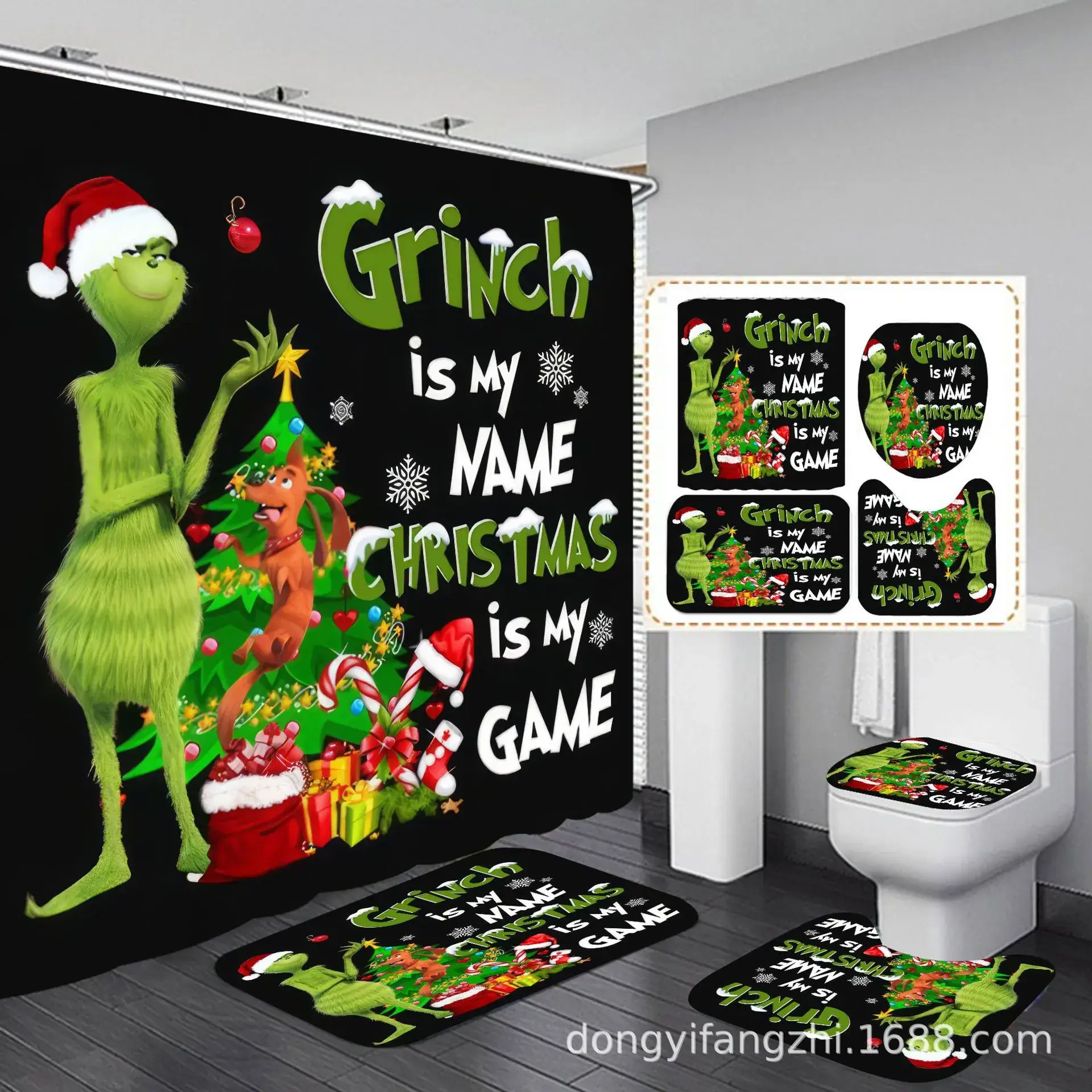 Santa Claus Digital Printed Bathroom Set - Image 20