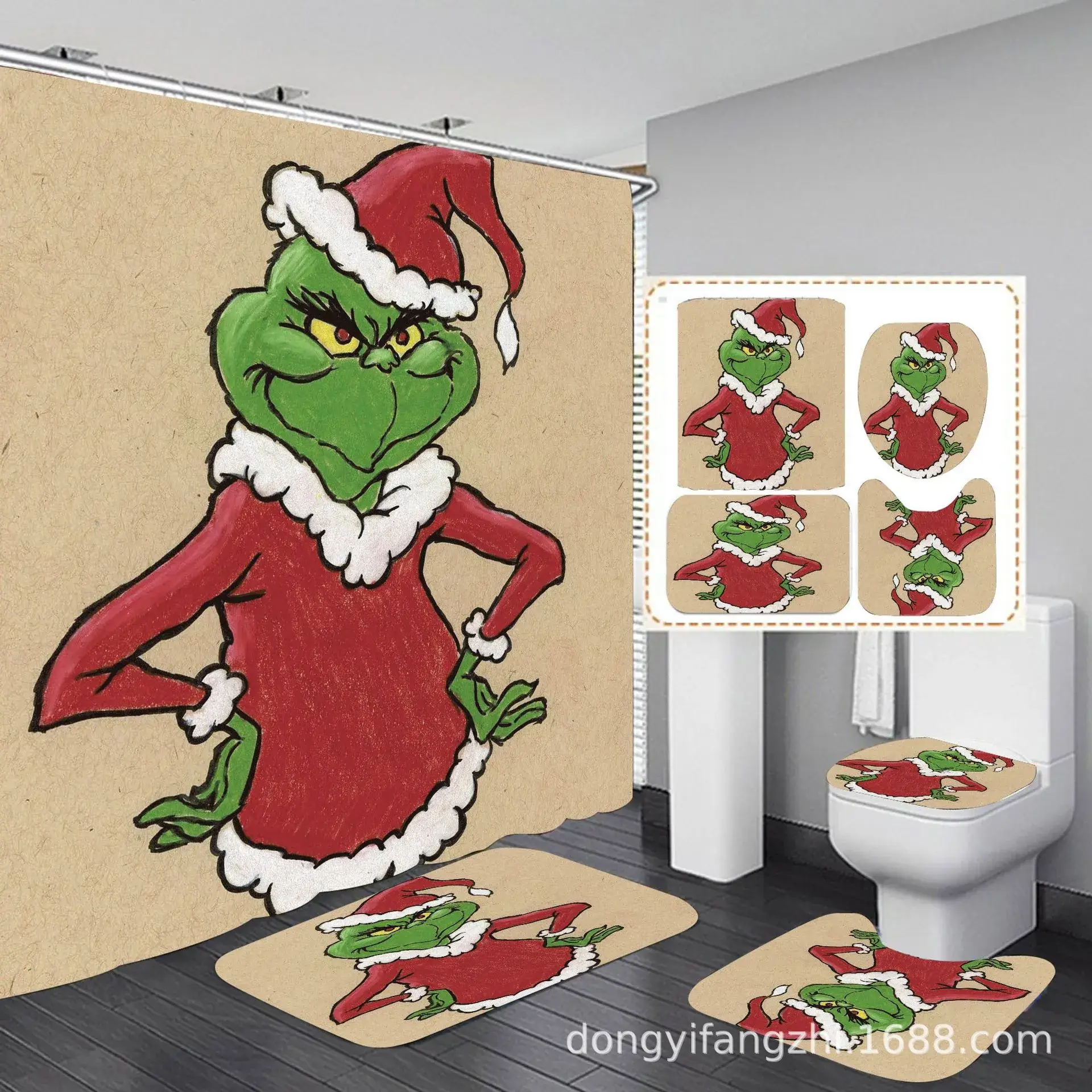 Santa Claus Digital Printed Bathroom Set - Image 22