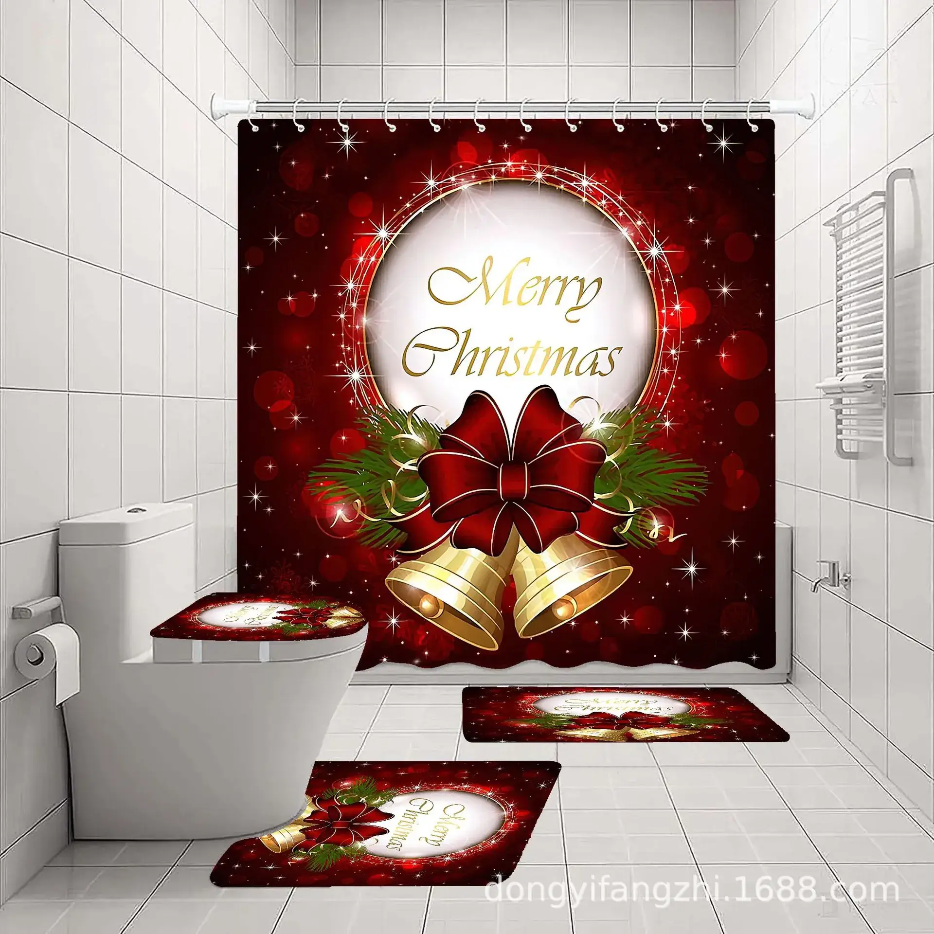 Santa Claus Digital Printed Bathroom Set - Image 5
