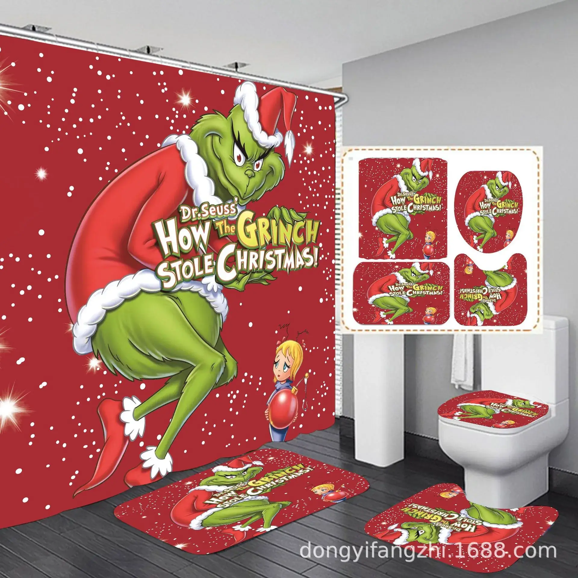 Santa Claus Digital Printed Bathroom Set - Image 8
