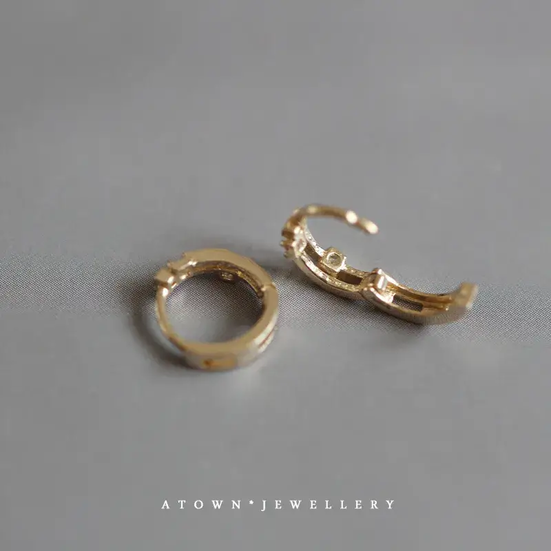 Korean Style Hoop Earrings with Zircon for Women - Image 3