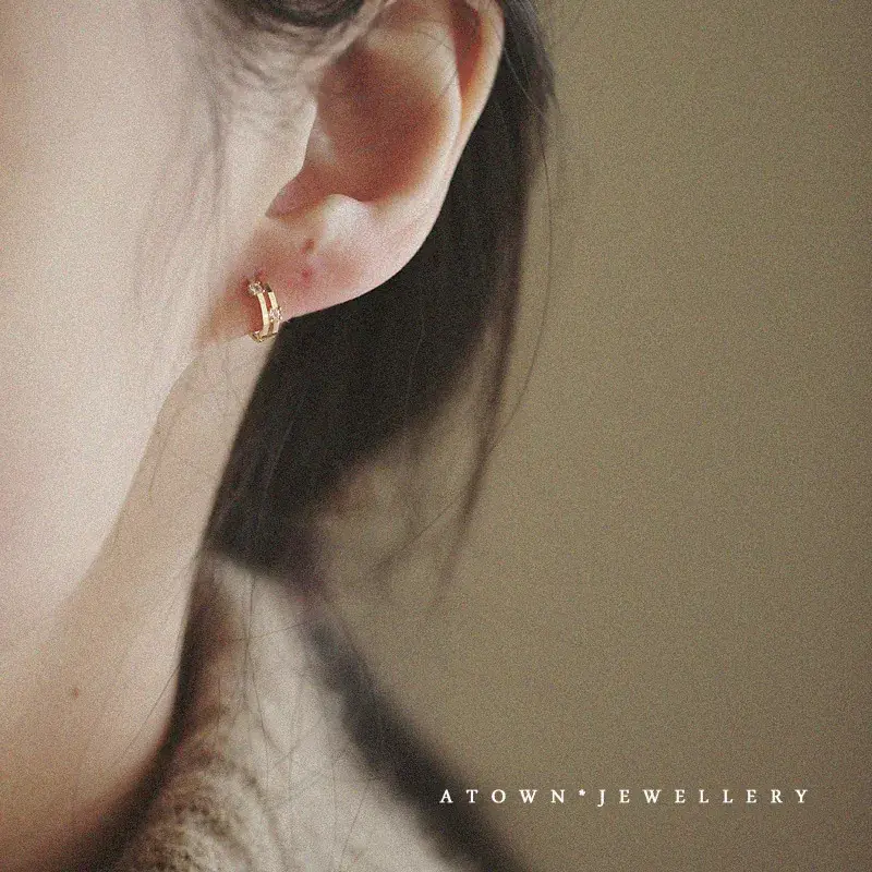 Korean Style Hoop Earrings with Zircon for Women — feature 2
