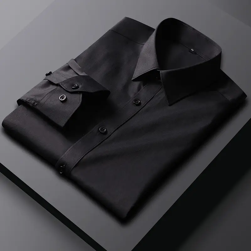 Men's Long Sleeve Business White Shirt Solid Color - Image 4