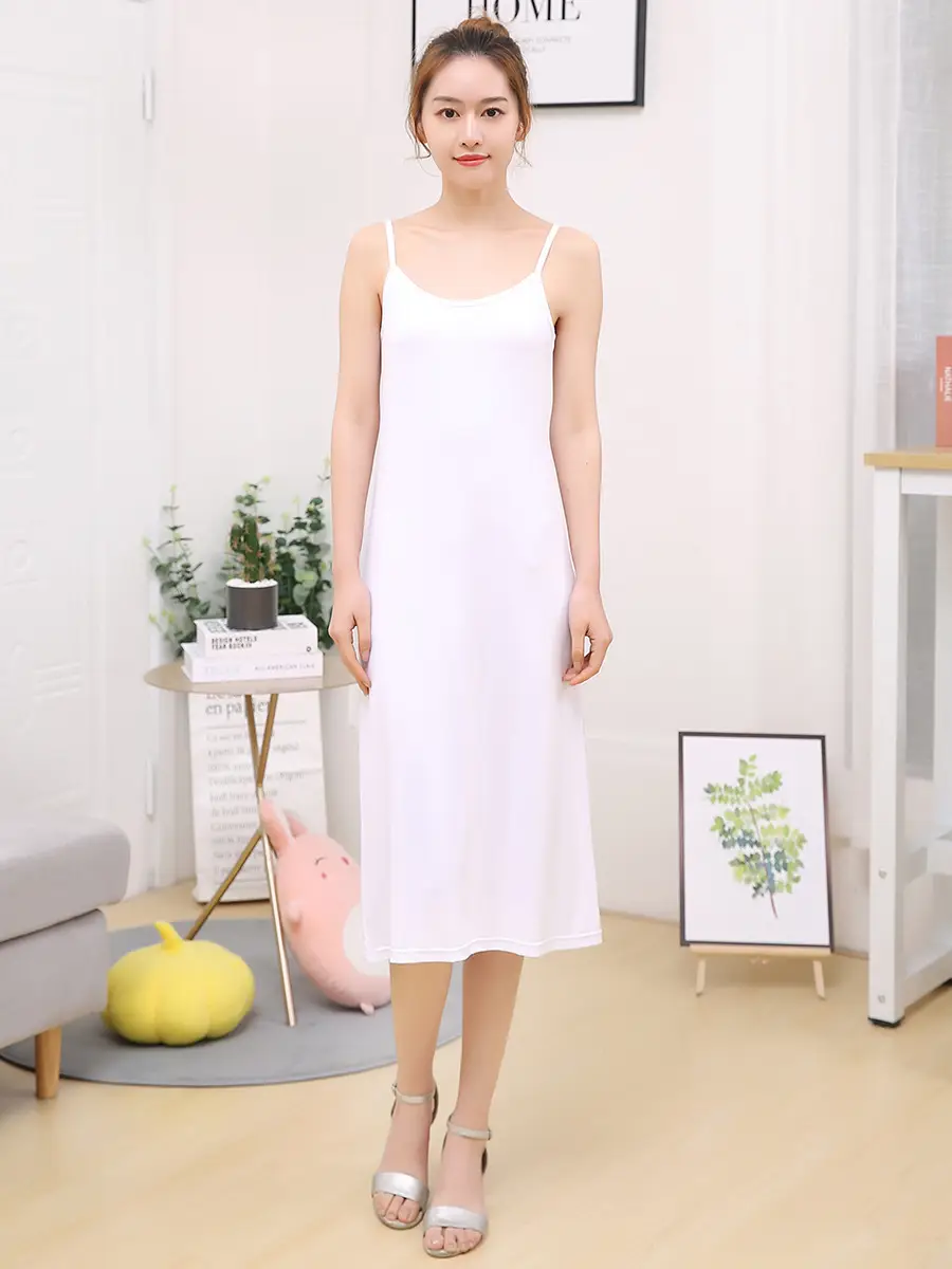 Black Modal Long Sleeve Camisole Dress - Image 15