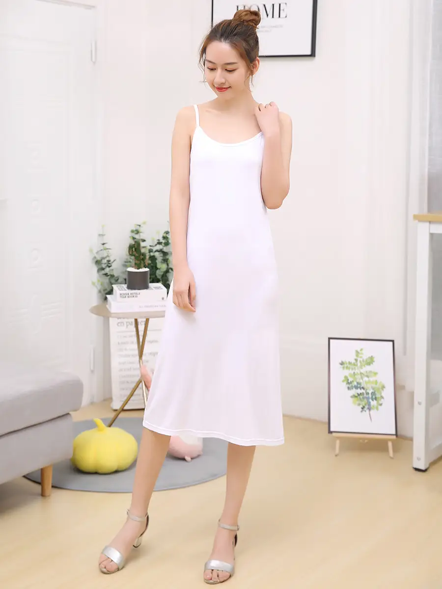 Black Modal Long Sleeve Camisole Dress - Image 17