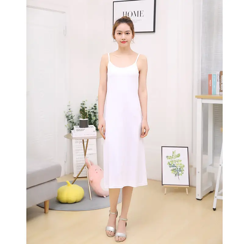 Black Modal Long Sleeve Camisole Dress - Image 3