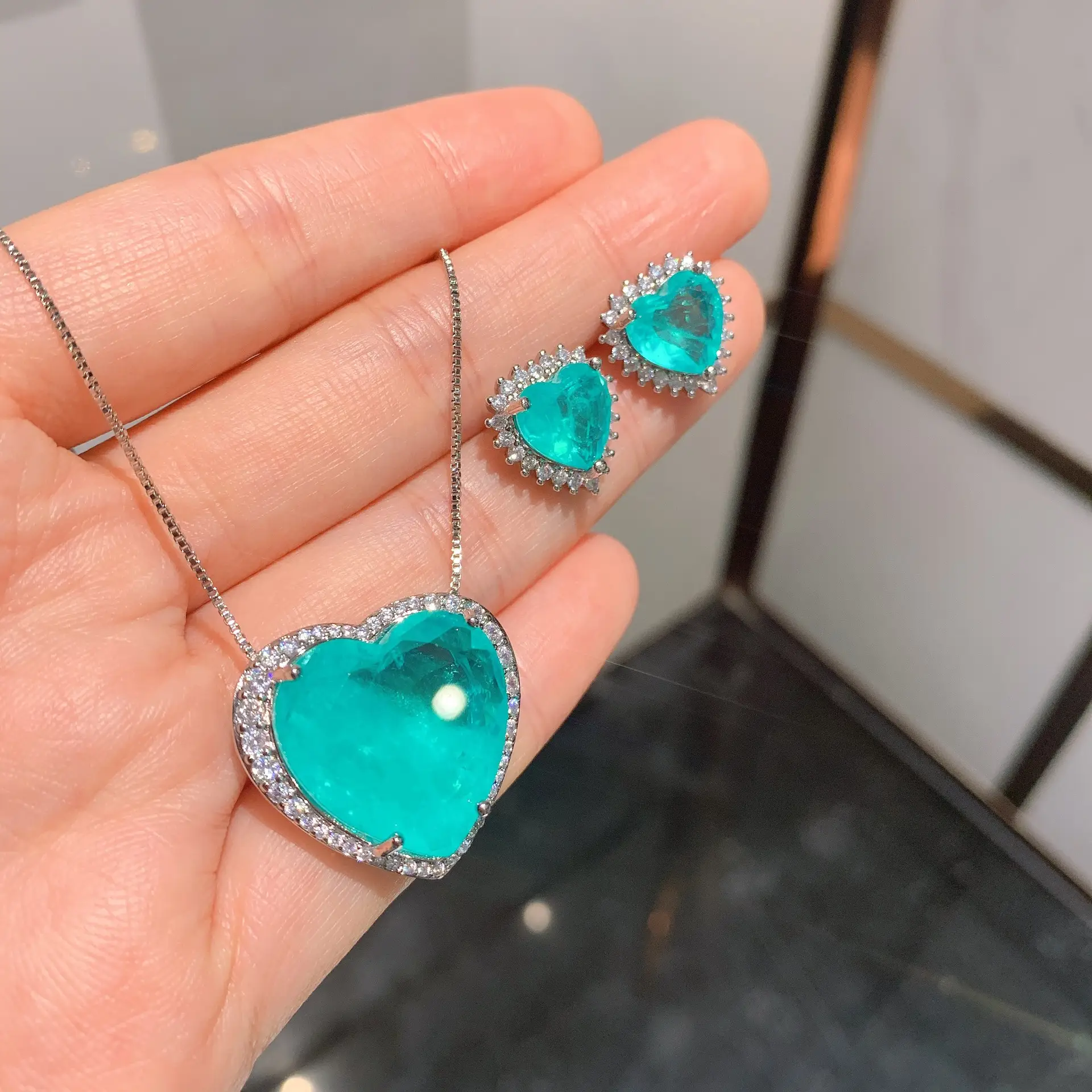 S925 Silver Heart Necklace Set for Women - Image 6