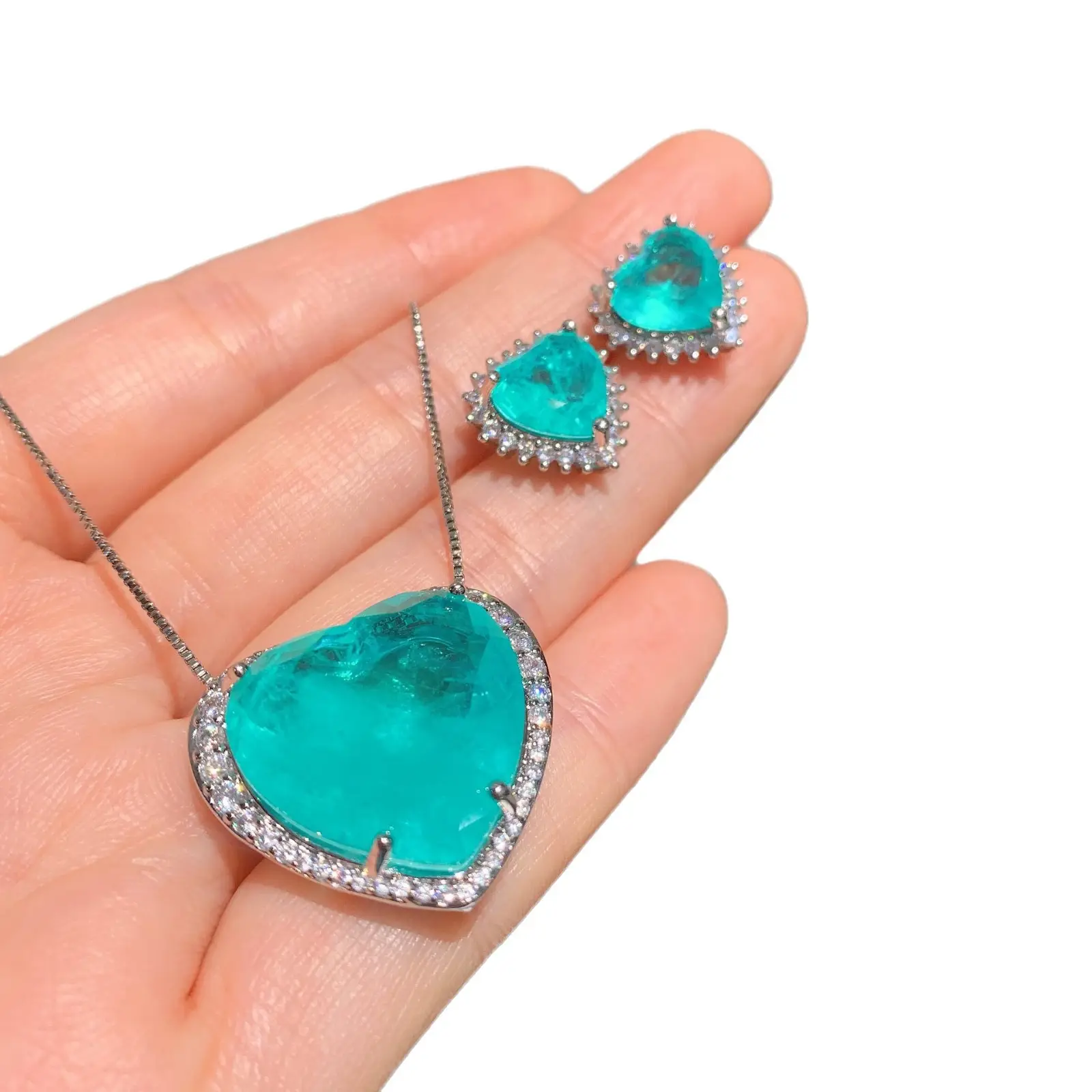S925 Silver Heart Necklace Set for Women - Image 7