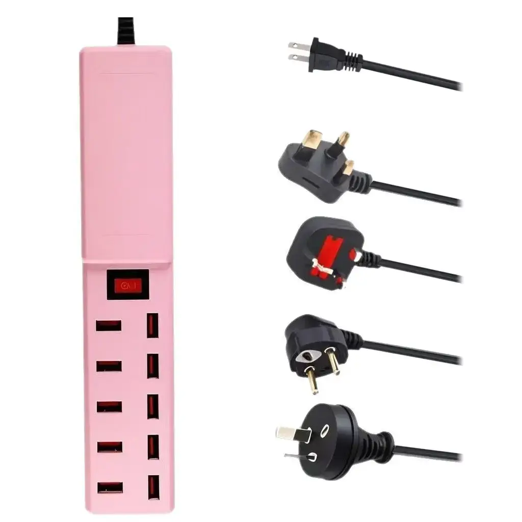 Pink 10-Port USB Charging Head with 2-Pin Plug - Image 16
