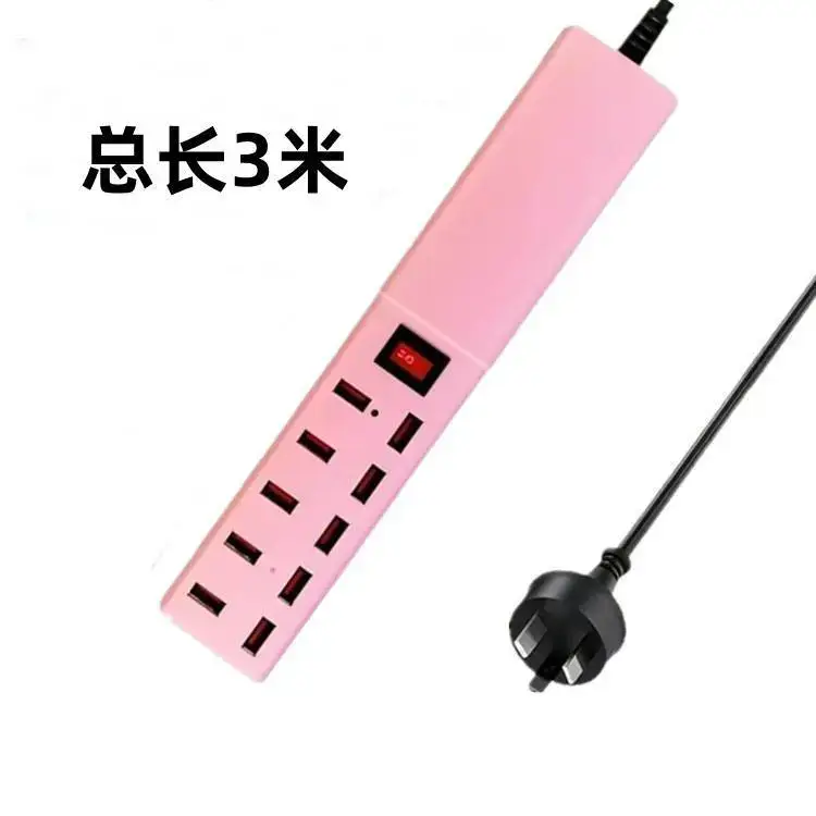 Pink 10-Port USB Charging Head with 2-Pin Plug - Image 9