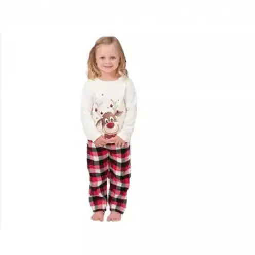 Kids Christmas Pajamas Set Cotton Plaid Winter Pajamas