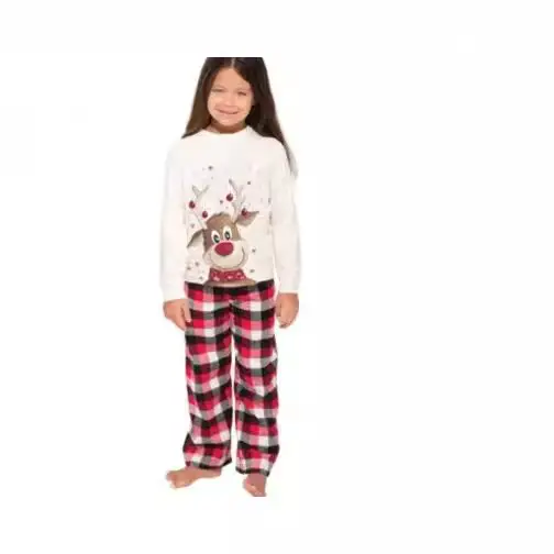 Kids Christmas Pajamas Set Cotton Plaid Winter Pajamas