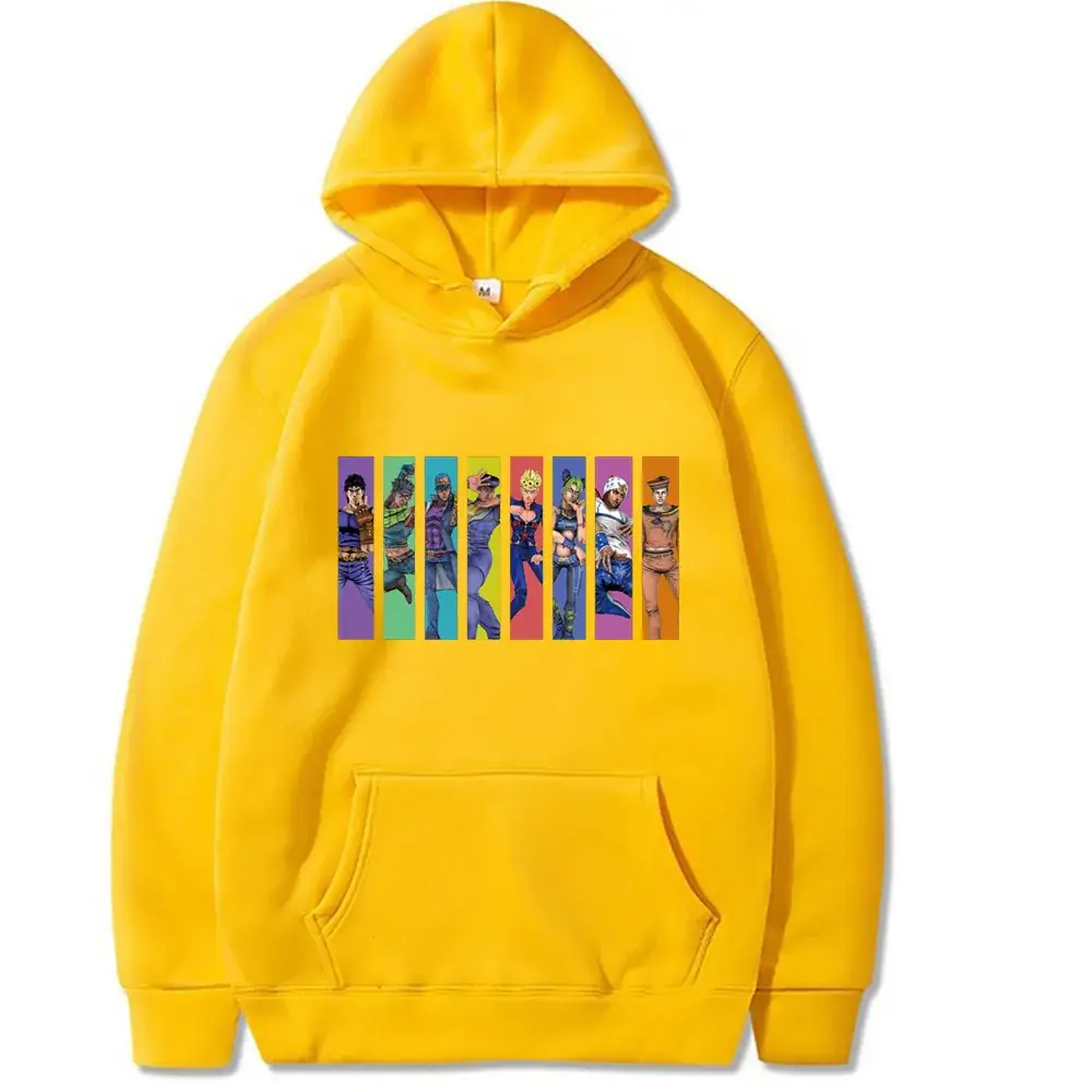 Yellow JOJO Comic Hoodie for Men Women - Image 14