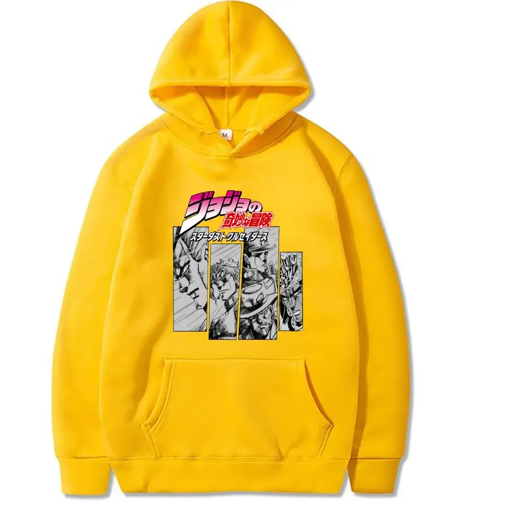 Yellow JOJO Comic Hoodie for Men Women - Image 2