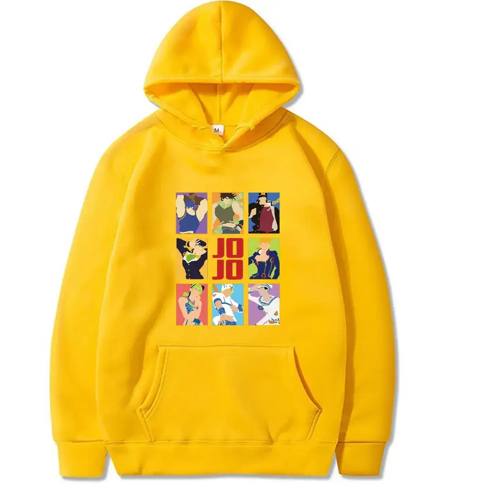Yellow JOJO Comic Hoodie for Men Women - Image 8