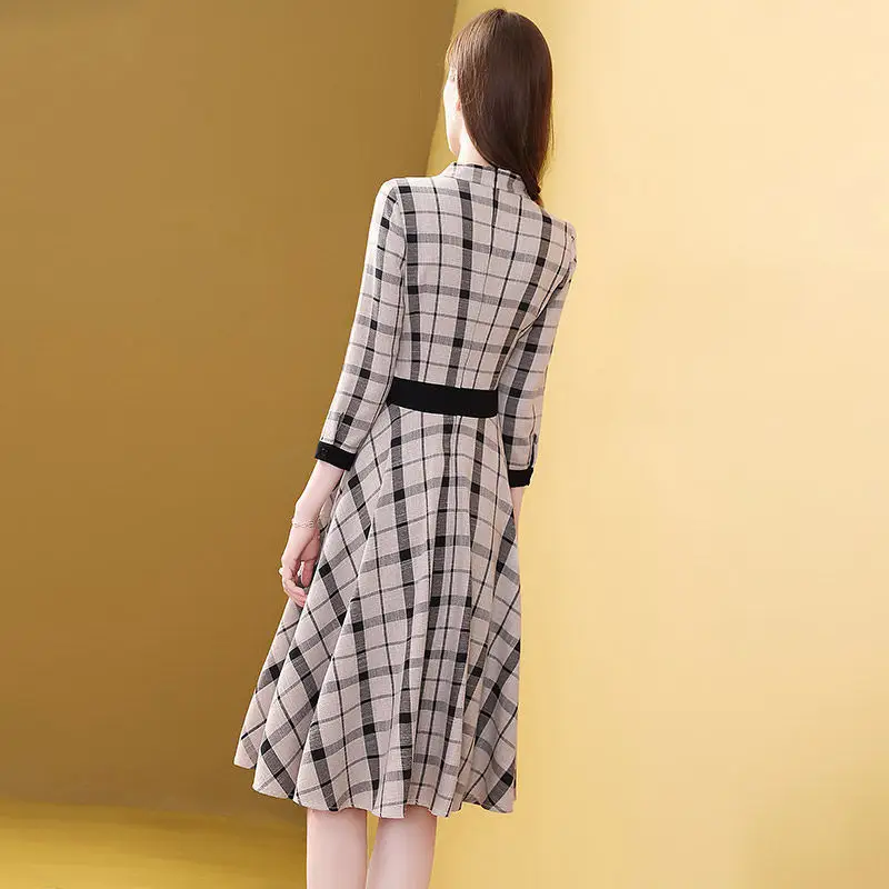 Women Western Plaid Skirt Dress Red Black Waist Slimming — feature 10