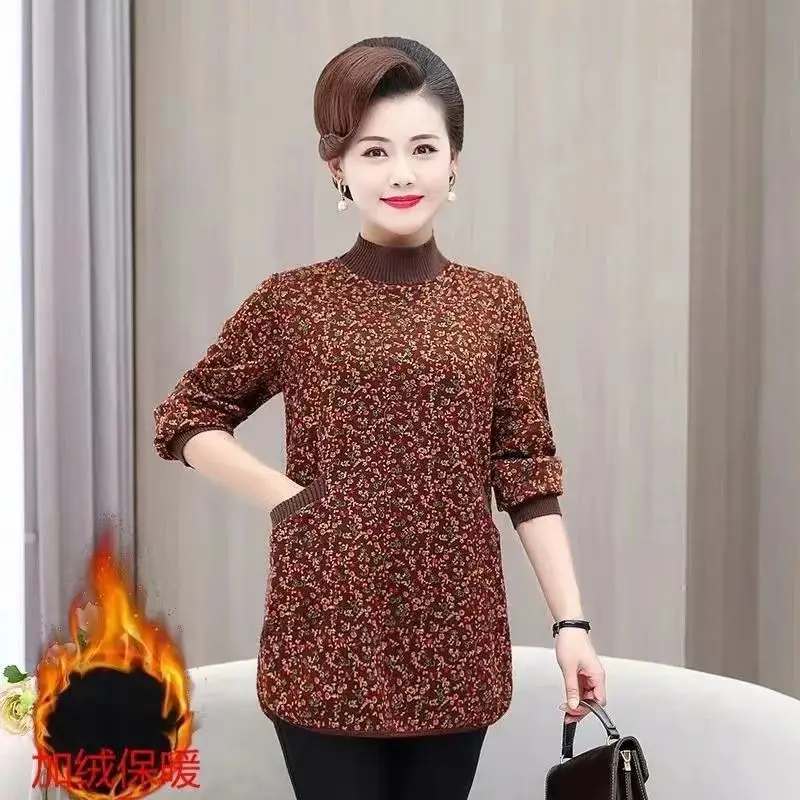 Women's Faux Fur Lined Long Sleeve Turtleneck Top - Image 2